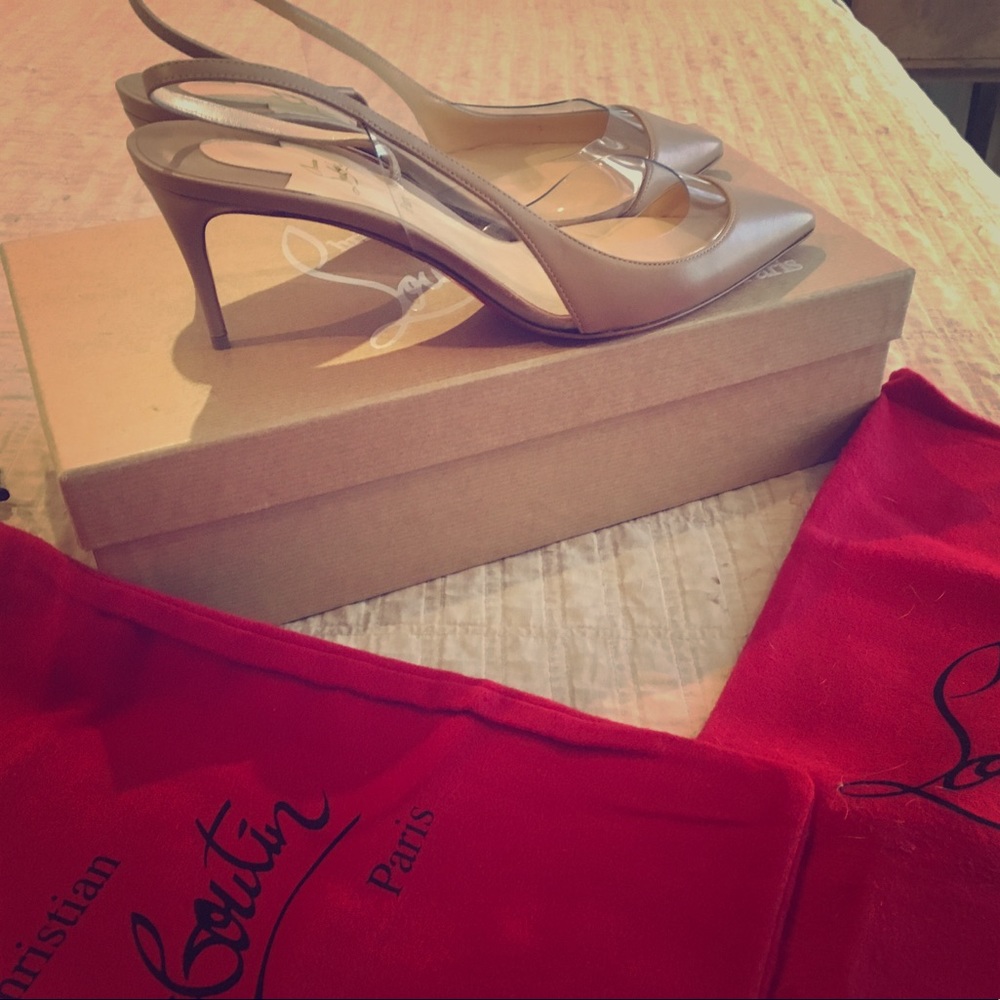 Genuine Louboutin slingback heels. Size 39.5